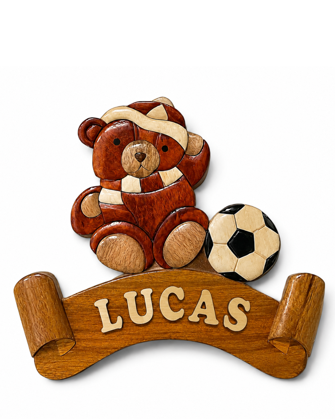 Bear with Football  Plaque
