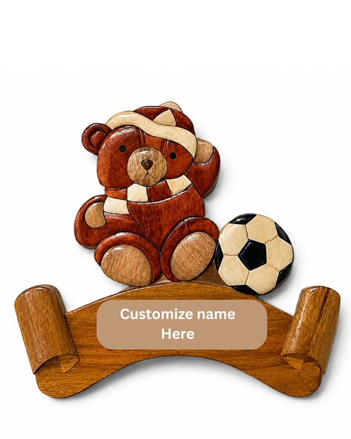 Bear with Football  Plaque